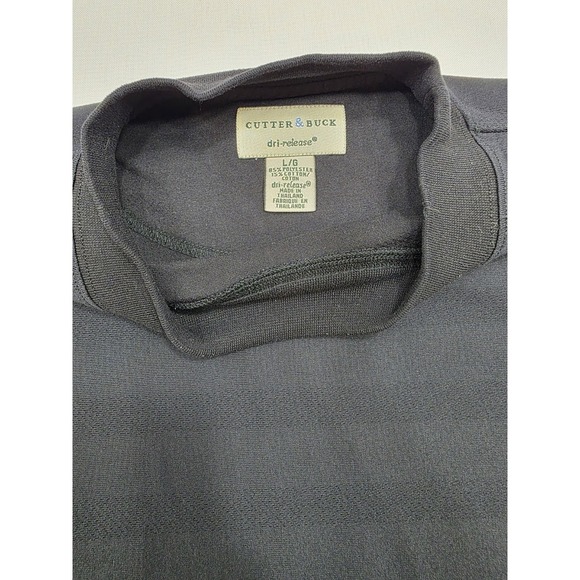 Cutter & Buck Men's Black on Black Striped Dri-release Golf Shirt. Size L - Picture 3 of 9